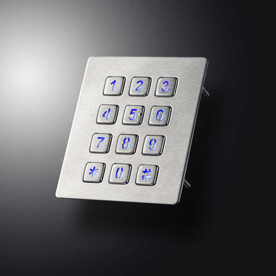 D-8208J-backlight 12 Keys 3x4 Matrix USB Kiosk illuminated Keypads Metal Stainless Steel Backlit Numeric Keypad For Access Control