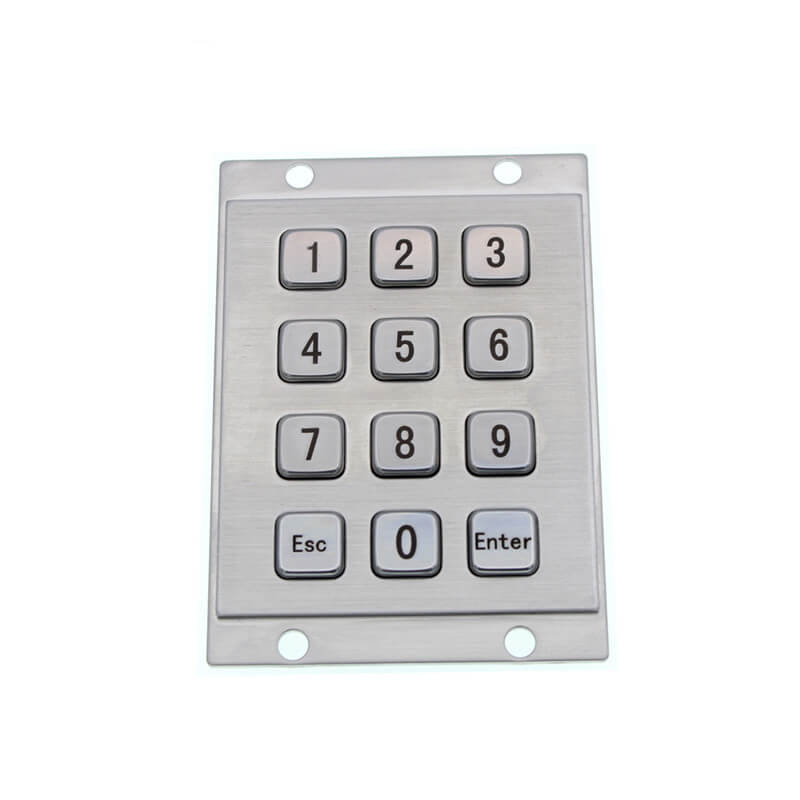 D-8208A 12 Keys 3x4 Industrial Mini Stainless Steel Kiosk Metal Numeric Keypad