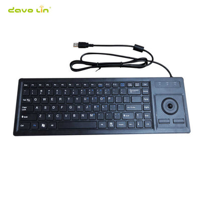 D-87B Wired USB PS2 Plastic Industrial Keyboard With Integrated Trackball Used For CNC Server Room Cabinet Kiosk