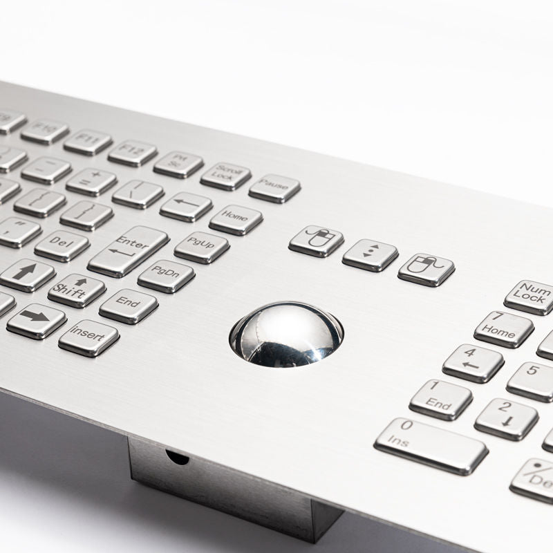 D-8605A Front Panel Mount 106 Keys Industrial Metal Stainless Steel Keyboard With Trackball And Number Keypad