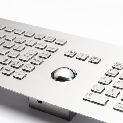 D-8605A Front Panel Mount 106 Keys Industrial Metal Stainless Steel Keyboard With Trackball And Number Keypad