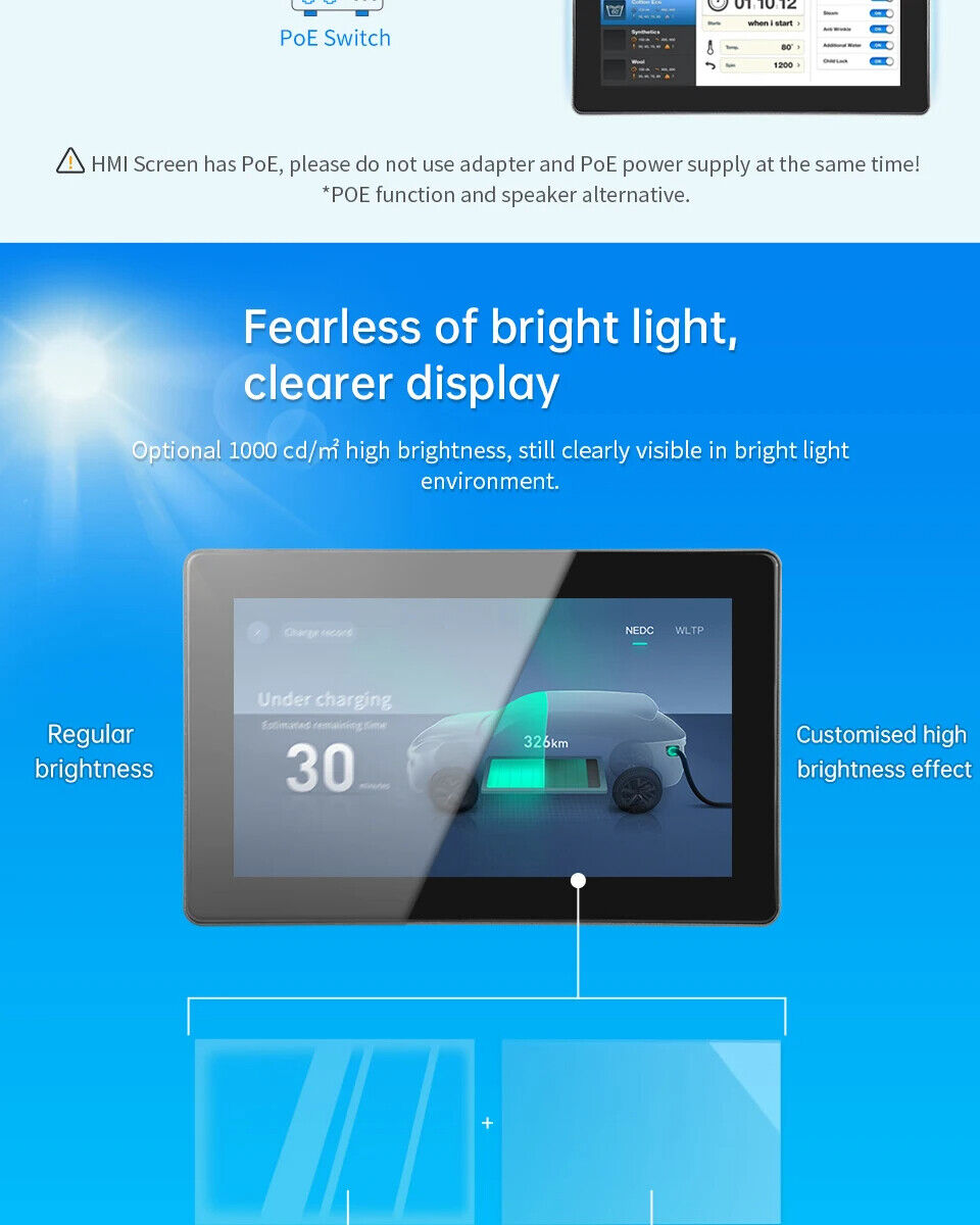 7" inch RK3288 2x INT SPK All in One HMI Android Panel PC, IPS, ABS Frame