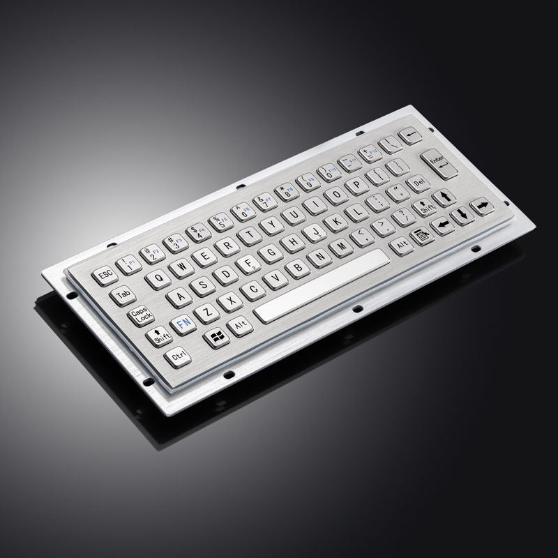 D-8601 Ruggesd 65 Keys Panel Mount Kisok CNC Ticket Vending Machine Function Keys Stainless Steel Industrial Control Metal Keyboard