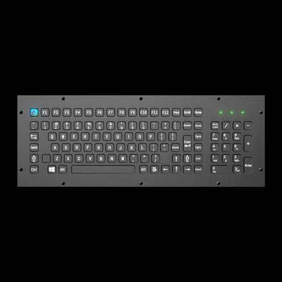 D-8625A-B 103 Keys Front Panel Mount Industrial Metal Keyboard with Number Keypad In Black