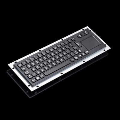 D-8635T-B Waterproof Panel Mounting Metal Stainless Steel Industrial Kiosk Black Keyboard with Integrated touchpad