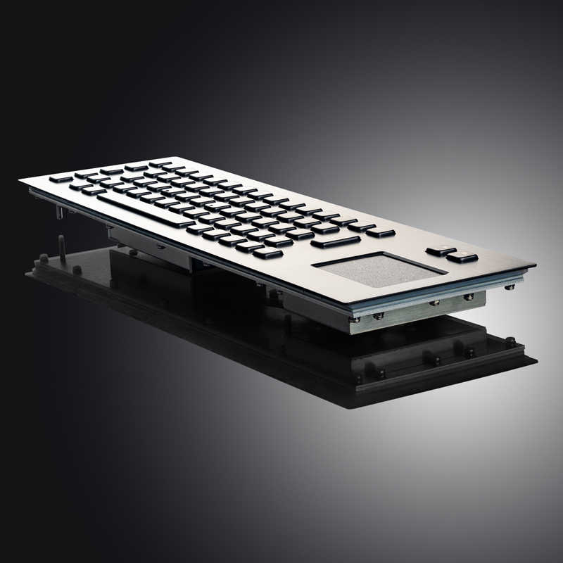 D-8608B Black IP65 Metal Industrial Stainless Steel USB Kiosk Keyboard With Touchpad For Ticket Vending Machine