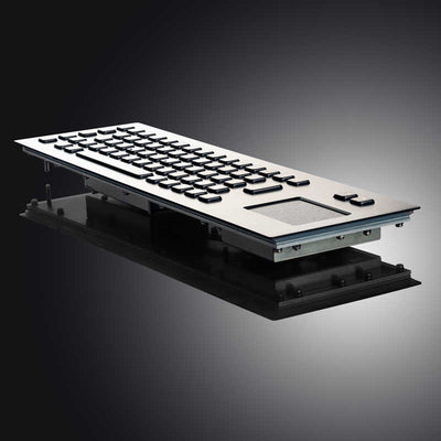 D-8608B Black IP65 Metal Industrial Stainless Steel USB Kiosk Keyboard With Touchpad For Ticket Vending Machine