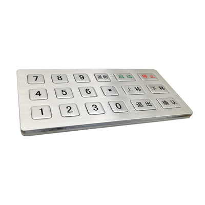 D-8206C Custom 18 Keys Rugged Vandal Proof Stainless Steel Metal Keypad For Industrial Control Machine