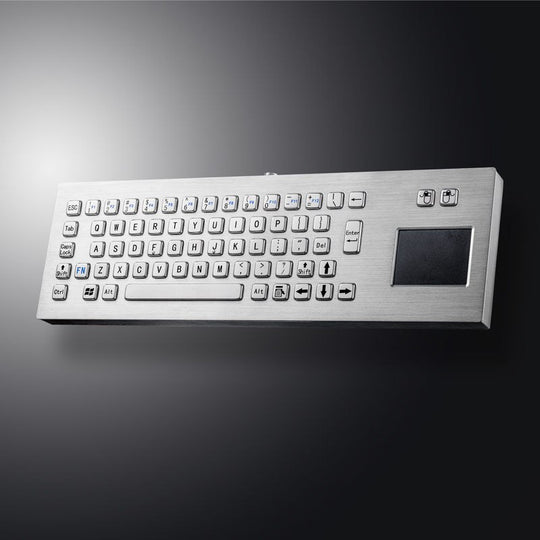 D-8608 Desk Compact Desktop Style Stainless Steel Keyboard with Integrated Touchpad