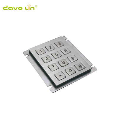 D-8208J-1 Rugged Stainless Steel 12 Keys Access Control Metal Keypad For ATM kiosk