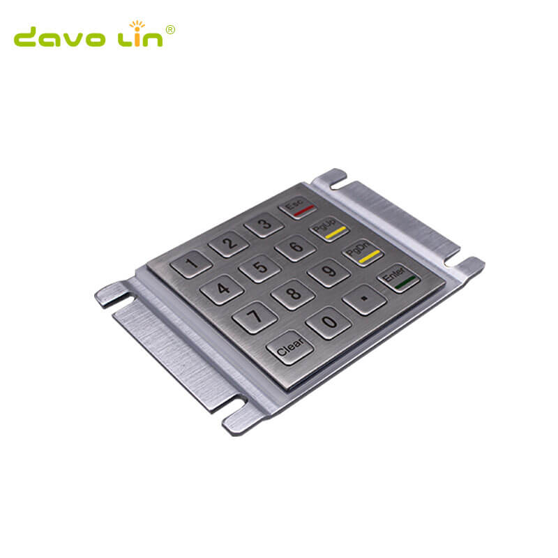 D-8203K 16 Keys 4x4 Vandal Proof Rugged Panel Mount Stainless Steel Metal Keypad Keyboard for Kiosk