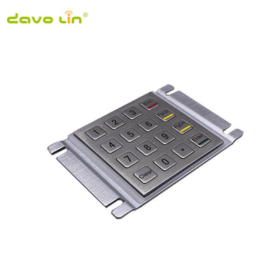 D-8203K 16 Keys 4x4 Vandal Proof Rugged Panel Mount Stainless Steel Metal Keypad Keyboard for Kiosk