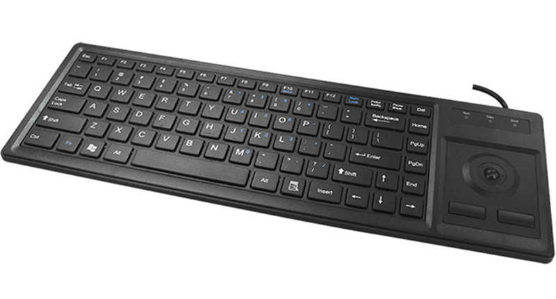 D-87B Wired USB PS2 Plastic Industrial Keyboard With Integrated Trackball Used For CNC Server Room Cabinet Kiosk