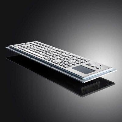 D-8606T Embedded Mounting waterproof usb Industrial Metallic Stainless Steel keyboard metal keyboard with touchpad mouse