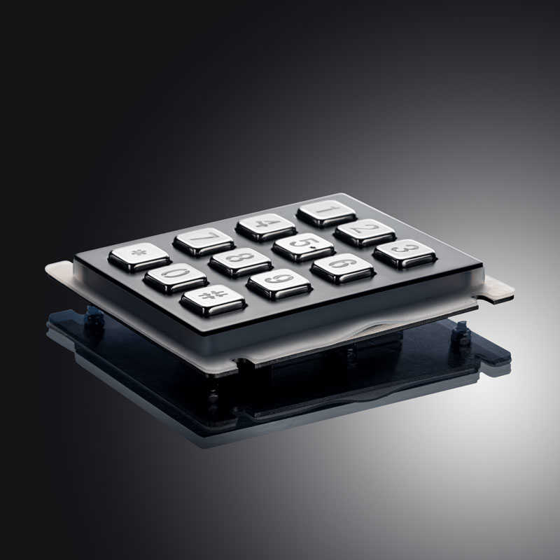 D-8208J-2-B-BG IP67 Waterproof 12 Keys 3X4 Industrial LED Backlight Metal Numeric Keypad For Smart Locker Access Control