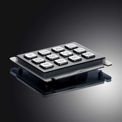 D-8208J-2-B-BG IP67 Waterproof 12 Keys 3X4 Industrial LED Backlight Metal Numeric Keypad For Smart Locker Access Control