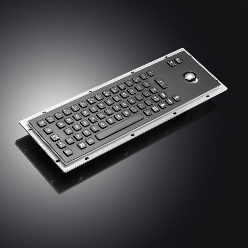 D-8602B Black Stainless steel keyboards Metal Keyboard with Trackball for Kiosk Terminal