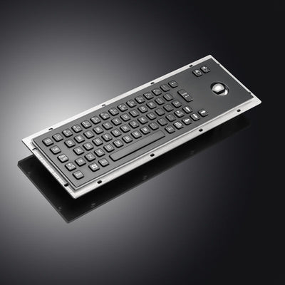 D-8602B Black Stainless steel keyboards Metal Keyboard with Trackball for Kiosk Terminal