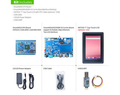 FriendlyElec Smart6818 Dev Kit 2.0 | Octa-Core ARM Cortex-A53 | Industrial Development Kit | LCD Support