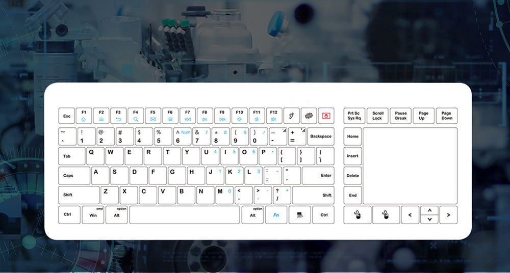 Wired Medical Glass Keyboard With Touchpad USB interface