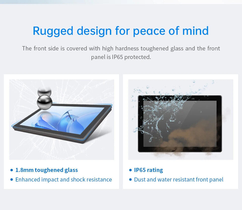 10.1" inch RK3568 2x INT SPK All in One HMI Android Panel PC, IPS, ABS Frame