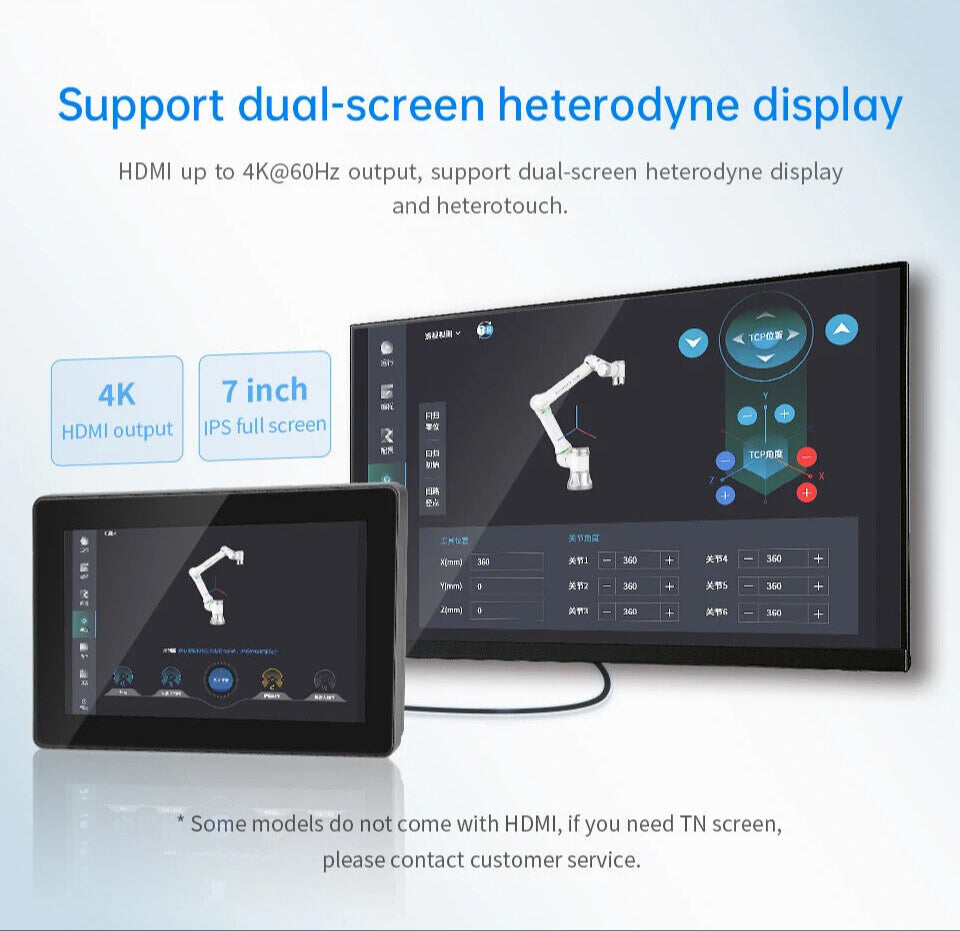 7" inch A133P 2x INT SPK All in One HMI Android Panel PC, IPS, ABS Frame