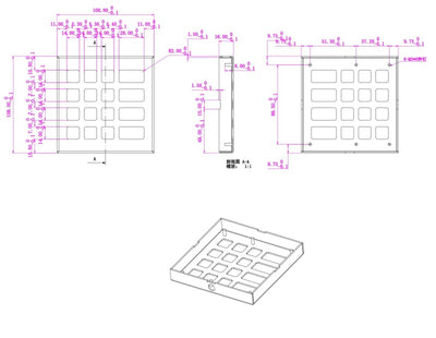 D-8201DESK 16 Keys Desktop IP65 Waterproof Industrial Metal Keypad Stainless Steel Keyboard