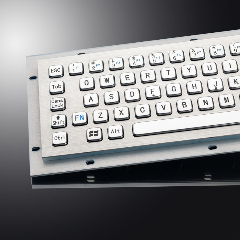 D-8673 IP67 Waterproof Rugged 65 Keys Panel Mount Stainless Steel Industrial Metal Keyboard