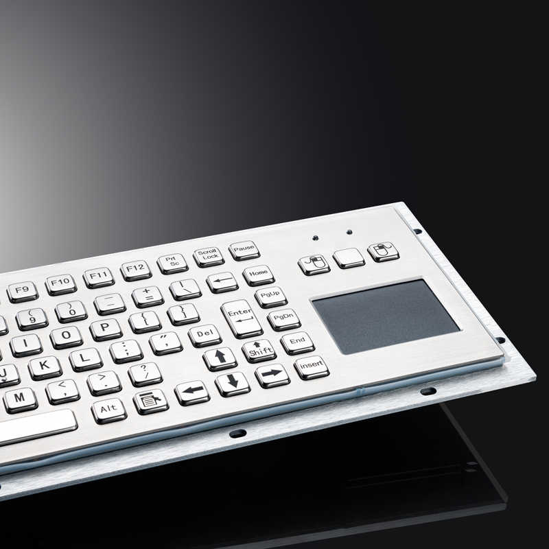 D-8606T Embedded Mounting waterproof usb Industrial Metallic Stainless Steel keyboard metal keyboard with touchpad mouse