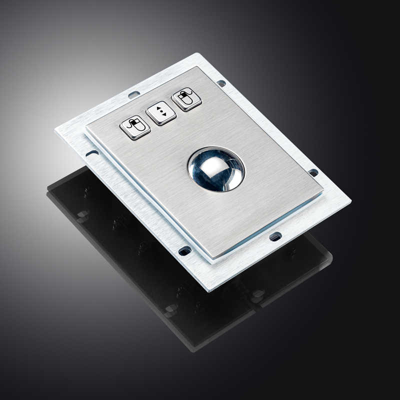 D-8302 Embedded Mechanical Trackball Mouse USB PS2 Panel Mount 38mm Metal Rollerball Industrial Pointing Device