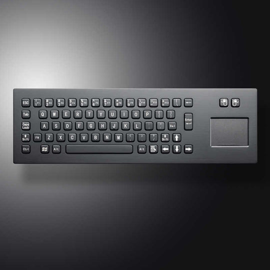 D-8608B Black IP65 Metal Industrial Stainless Steel USB Kiosk Keyboard With Touchpad For Ticket Vending Machine