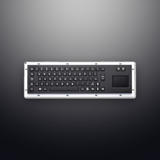 D-8607B Industrial black metal keyboard with touchpad for public information kiosk