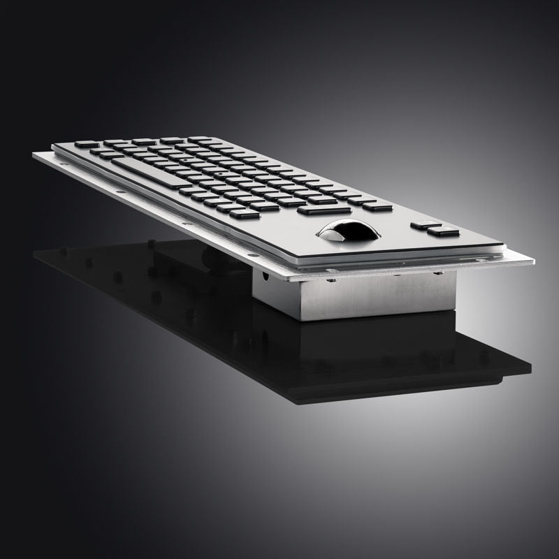 D-8602B Black Stainless steel keyboards Metal Keyboard with Trackball for Kiosk Terminal
