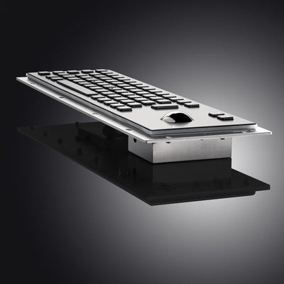 D-8602B Black Stainless steel keyboards Metal Keyboard with Trackball for Kiosk Terminal