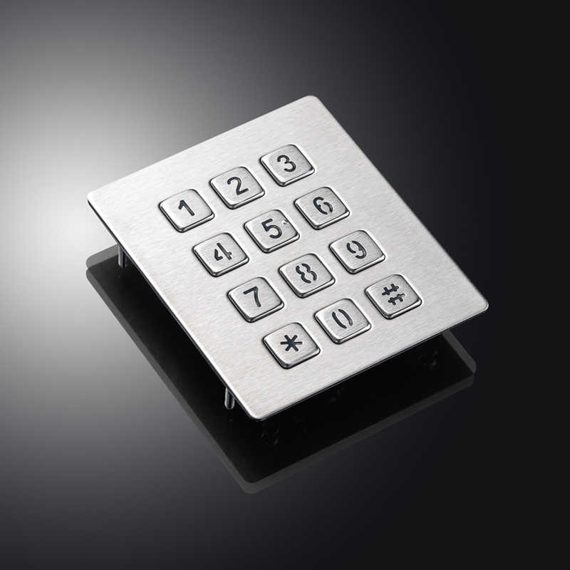 D-8208J-backlight 12 Keys 3x4 Matrix USB Kiosk illuminated Keypads Metal Stainless Steel Backlit Numeric Keypad For Access Control