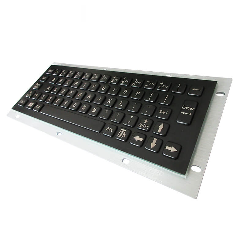 D-8656B Mini 65 key Industrial Computer Waterproof Stainless Steel Metal keyboard In Black