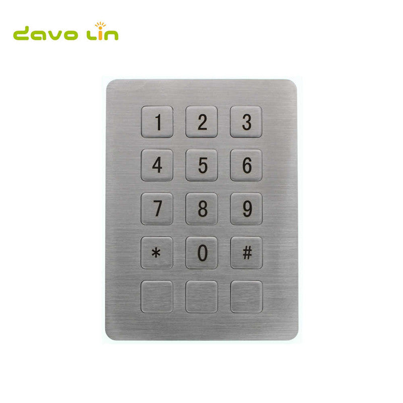 D-8225A 15 keys Industrial Metal Stainless Steel Keypad