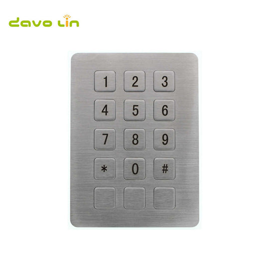 D-8225A 15 keys Industrial Metal Stainless Steel Keypad