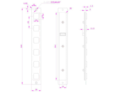 D-8516 6 Function Keys Metal Keypad
