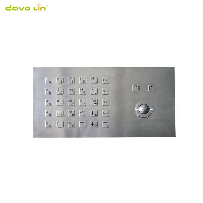D-8306 Anti - Vandalism Trackball Industrial Keyboard with Trackball With PS2 / USB Interface