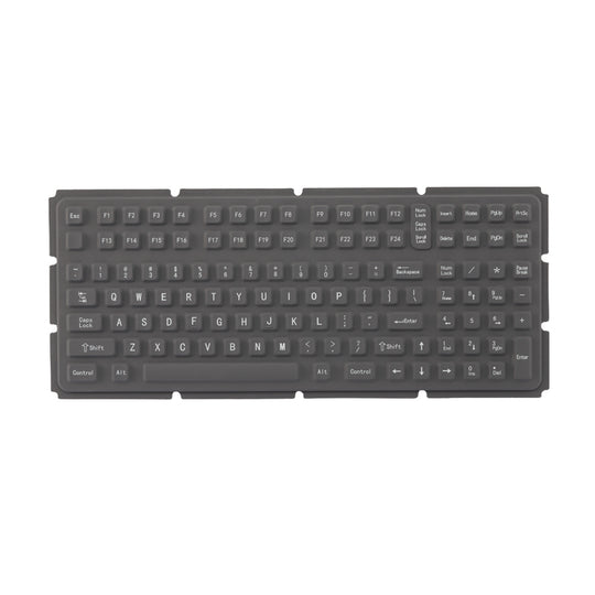 D-6210 IP66 Waterproof Backlight Durable Coating Antimicrobial Sealed Ruggedized Industrial Silicone Rubber Keyboard With Metal Base Plate