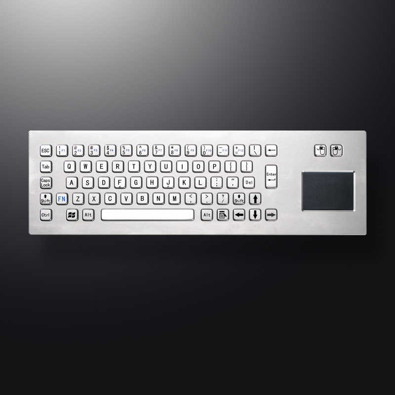 D-8608 IP65 Metal Industrial Stainless Steel USB Kiosk Keyboard With Touchpad For Ticket Vending Machine
