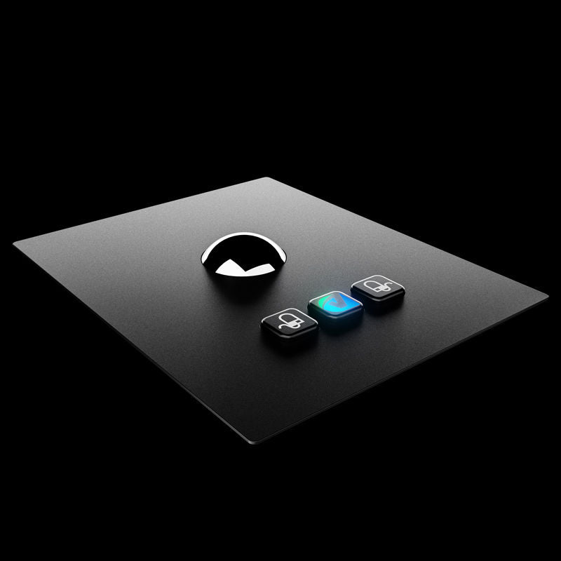 D-8302D Front Panel Mount Stainless Steel Metal Trackball Mouse In Black