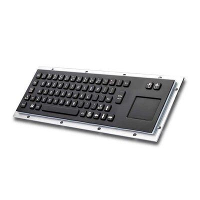 D-8607B Industrial black metal keyboard with touchpad for public information kiosk