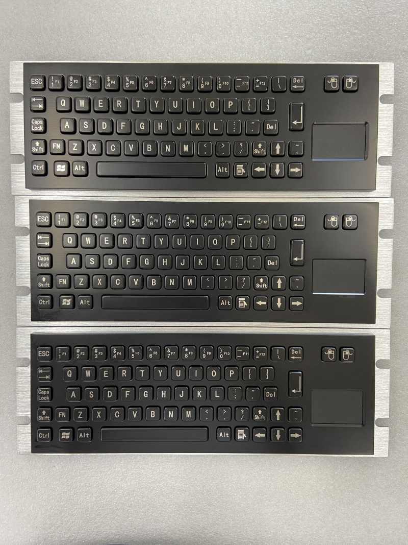 D-8630T-B Custom Compact Embedded Black keyboards Industrial Full metal keyboard with touchpad