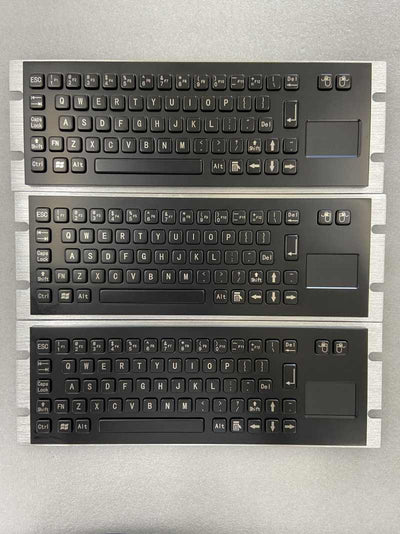 D-8630T-B Custom Compact Embedded Black keyboards Industrial Full metal keyboard with touchpad