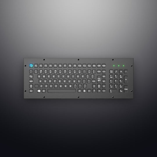 D-8625A-B 103 Keys Front Panel Mount Industrial Metal Keyboard with Number Keypad In Black