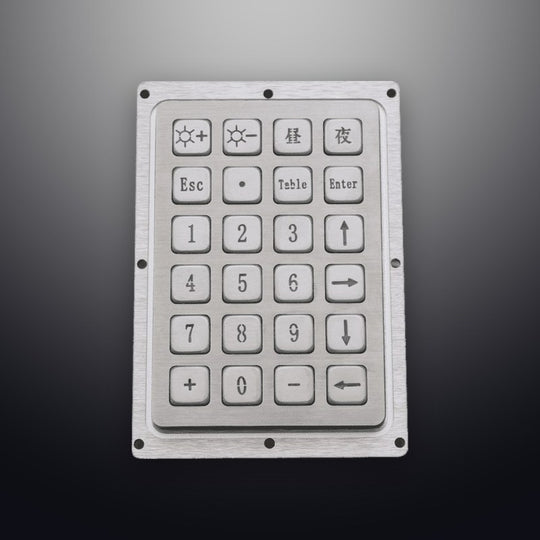 D-8289 Embedded Panel Mount Industrial keyboard 24 key IP65 Waterproof Metal Stainless Steel Keypad USB PS2 interface
