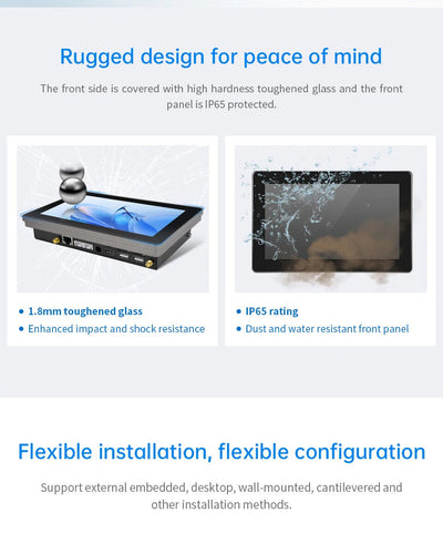 7" inch RK3288 2x INT SPK All in One HMI Android Panel PC, IPS, ABS Frame