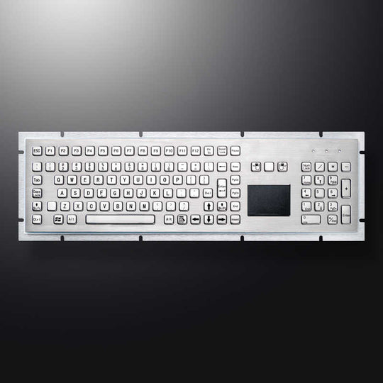 D-8605T 106 Keys All-In-One Industrial Metal Kiosk Full Size Stainless Steel Touchpad Keyboard With Numeric Keypad